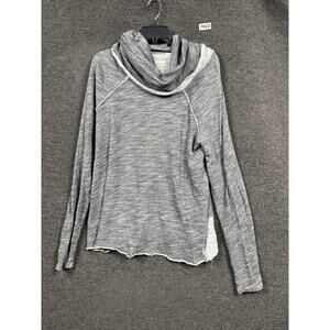 Free People FP Beach Sweater Womens Medium Gray Cowl Neck Two Body Pullover